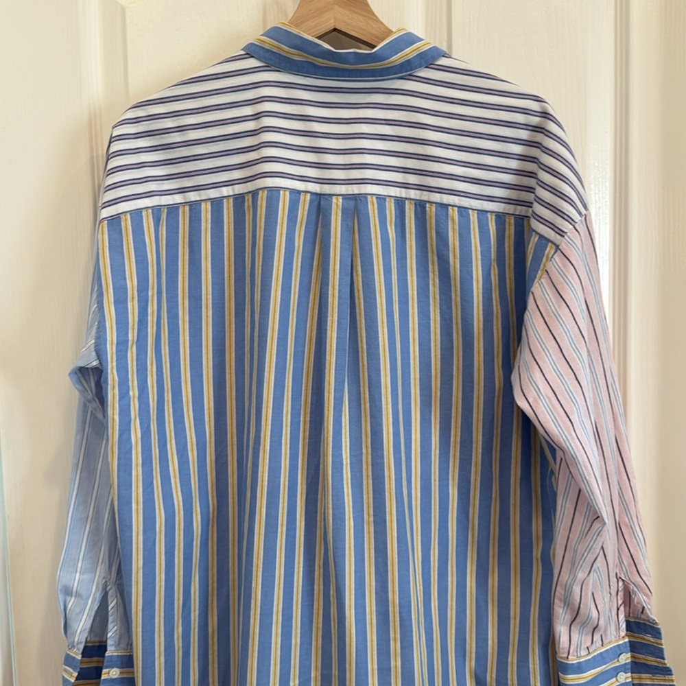 J. Mclaughlin Patchwork Multi Stripe Button Down … - image 8